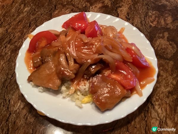 茄汁洋蔥豬扒飯🍛