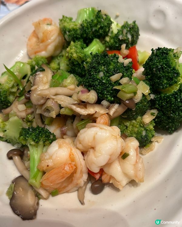 蒜蓉西蘭花炒蝦球