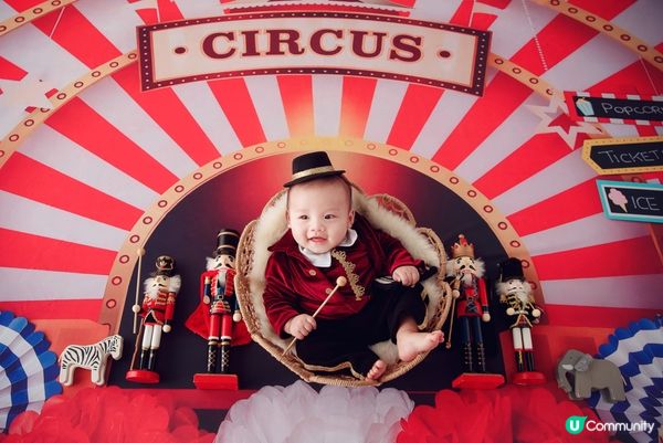 【香港百日BB嬰兒攝影造型】-可愛馬戲團千變萬化