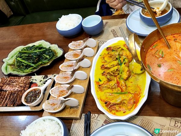 深圳泰菜2人餐人均¥100冬蔭功+生蝦+咖喱蝦+通菜+豬頸肉