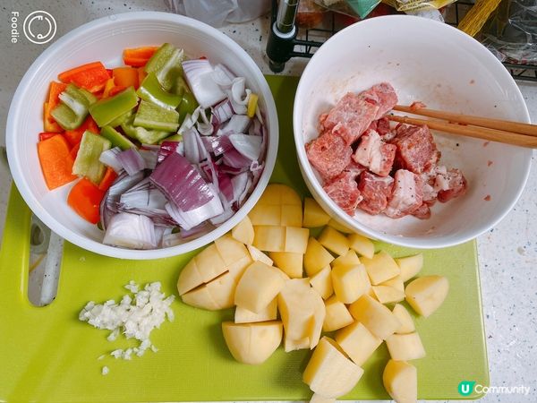 彩椒薯仔牛柳粒