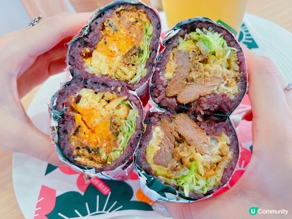 即叫即製手工飯糰足料又多口味選擇，選用紫糯米既健康又有口感