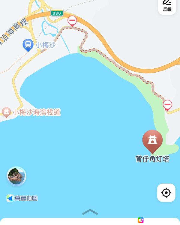 鹽田海濱綠道，小梅沙背仔角燈塔路段，海闊天空夕陽無限。