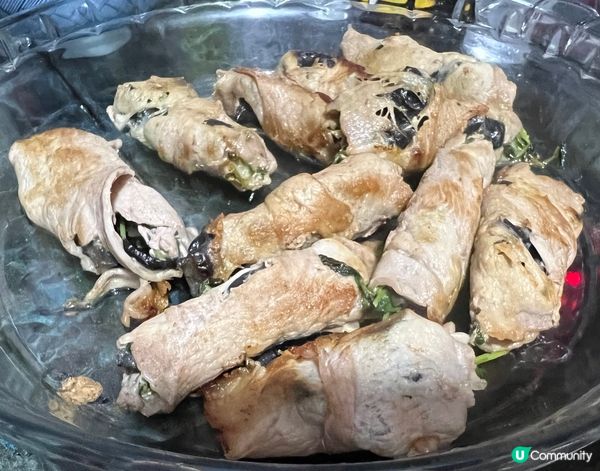 木耳菜苗豬肉卷