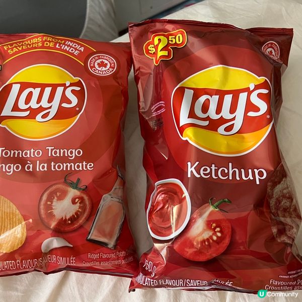 茄汁味薯片，紫粉滿滿停唔到口！🤤🍟