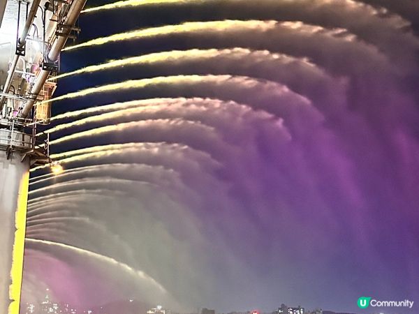 🇰🇷首爾盤浦大橋月光彩虹噴泉🌈週日夜晚真的超有氣氛！