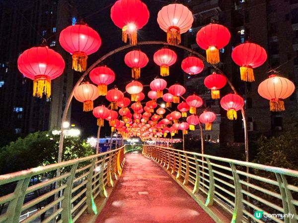 漳州古城西飄帶人行天橋大紅燈籠高高掛🏮