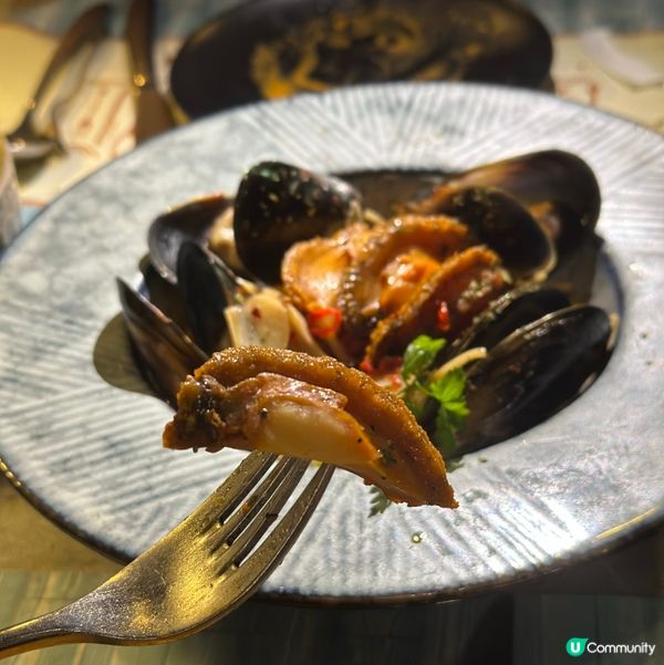 磯煮鮑魚青口意粉🤤  超正！