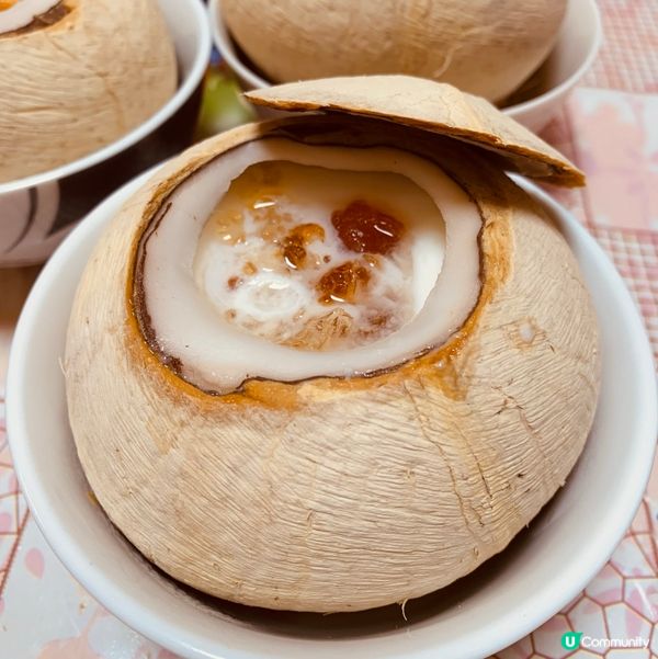 椰皇桃膠鮮奶燉蛋白食譜