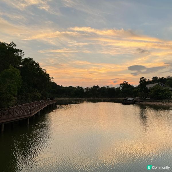 香山湖公園日落