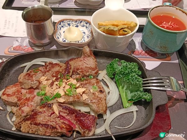 鐵板韓式蒜片亂切牛扒