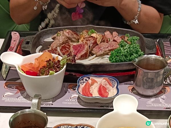 鐵板韓式蒜片亂切牛扒