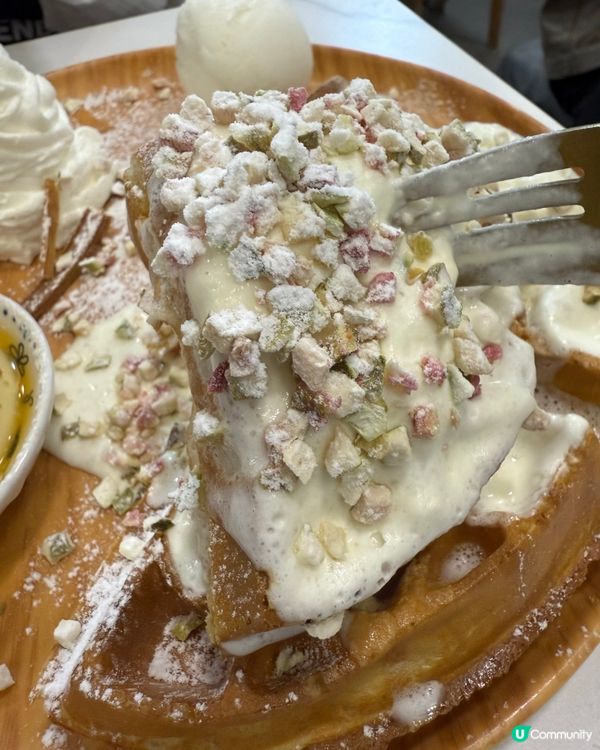 虹橋。無花果乾窩夫配蛋布丁