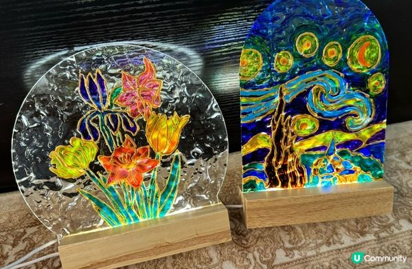 #玻璃彩畫  #小夜燈  ❤️