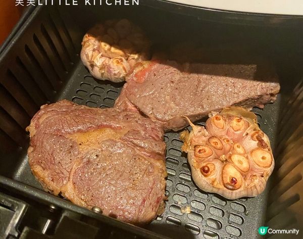 ［#情人節食譜］#氣炸牛扒伴烤蒜