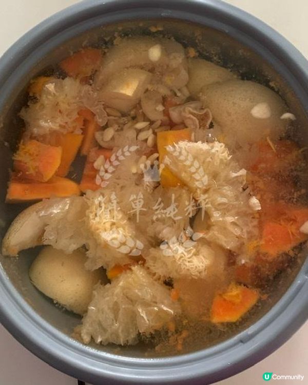 雪梨木瓜雪耳南北杏無花果糖水❤️自家製