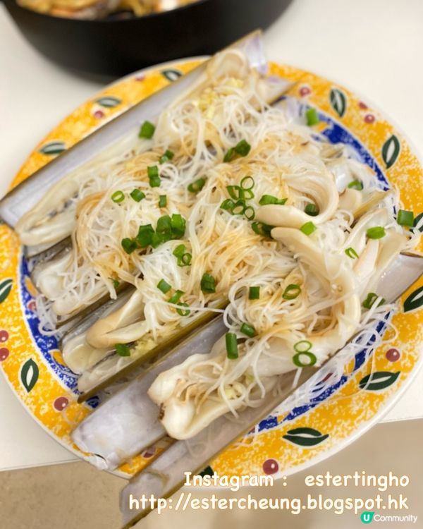 #蒜蓉米粉蒸蟶子 😋