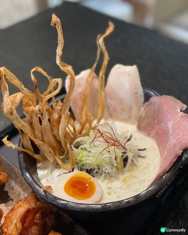 北角超濃白雞湯拉麵🍜配大大件香脆炸雞🍗