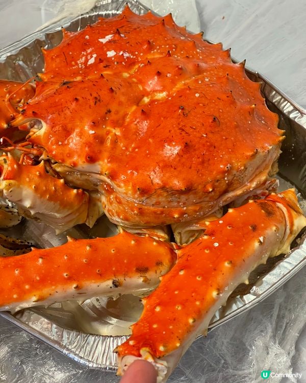 阿拉斯加長腳蟹，六斤重，肉多超甜！