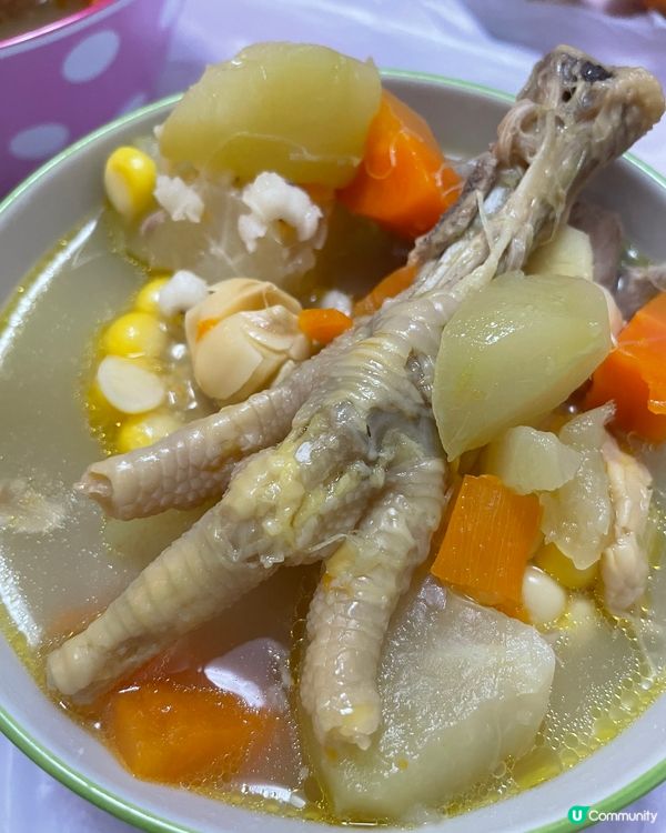 合掌瓜雞腳湯，4碗