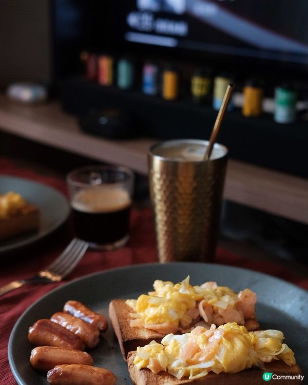 【思家廚房】自己早餐自己煮☀️煙三文魚炒蛋配多士
