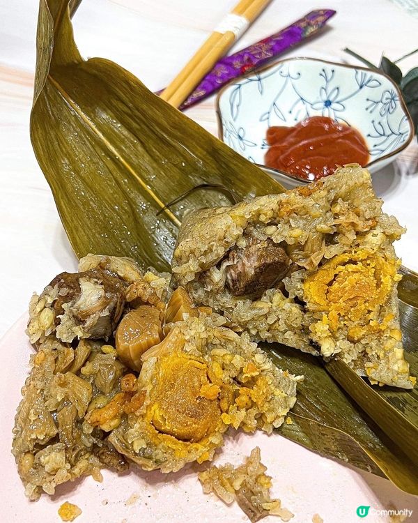 《本地小店🫶🏻手製足料糭💚原粒元貝鹹蛋黃》