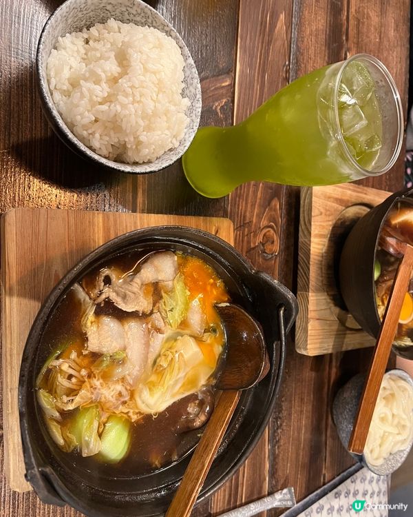 壽喜燒飯 ➕ 青蘋果🍏綠荼