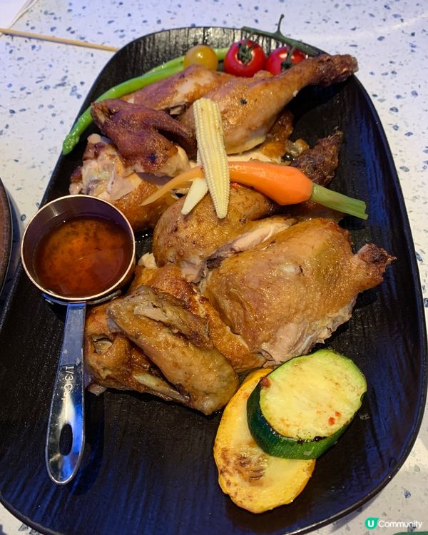 燒春雞配冬蔭功汁😍 泰式炒通菜