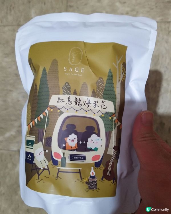 香港品牌“SAGE”但台灣製造嘅爆谷，好味道，有茶嘅清香，呢...