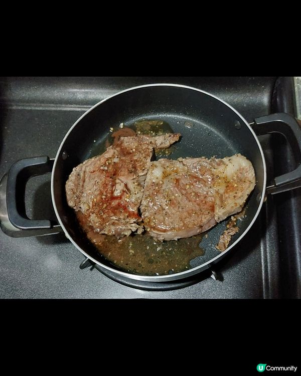 美國安格斯肉眼牛排配三色豆飯