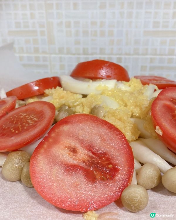 焗蕃茄菇菇洋蔥🧅三文魚