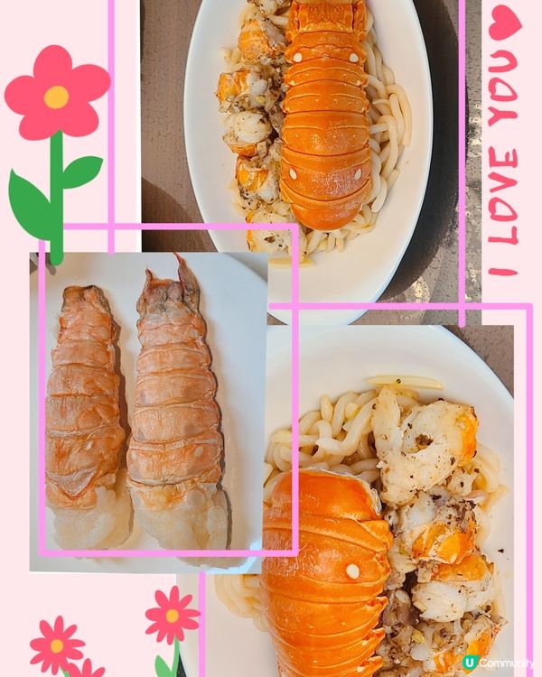 今日食黑松露龍蝦烏冬、薑葱生蠔鷄鍋、灼西蘭花。