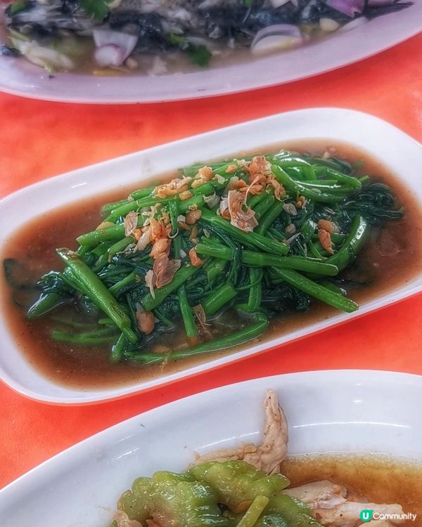 家常泰國菜 炒通菜 炒苦瓜 檸檬蒸魚