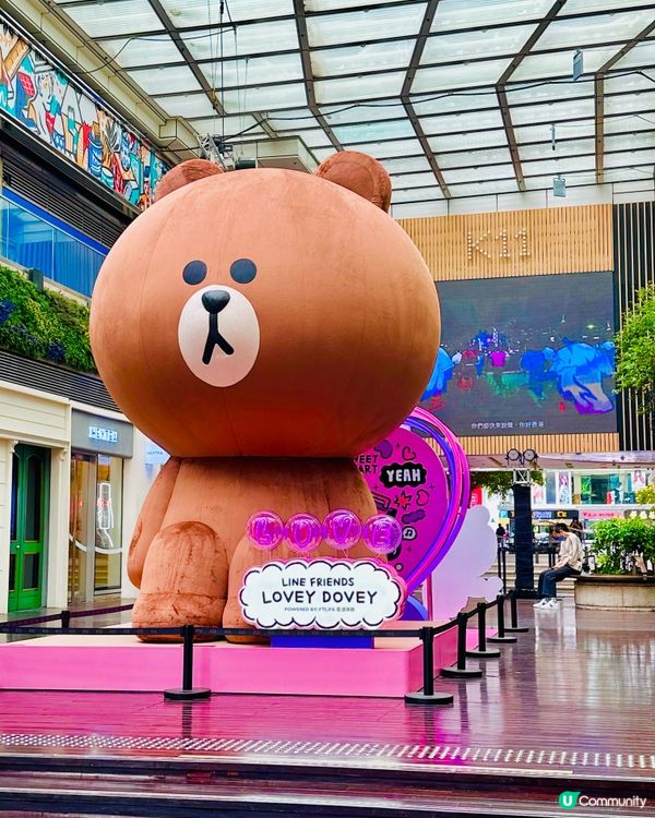 K11🧸成4米高嘅毛茸茸阿BROWN「熊大」情侣打卡位