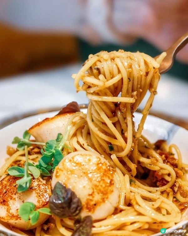 蒜香帶子意粉🍝👍🏻👍🏻