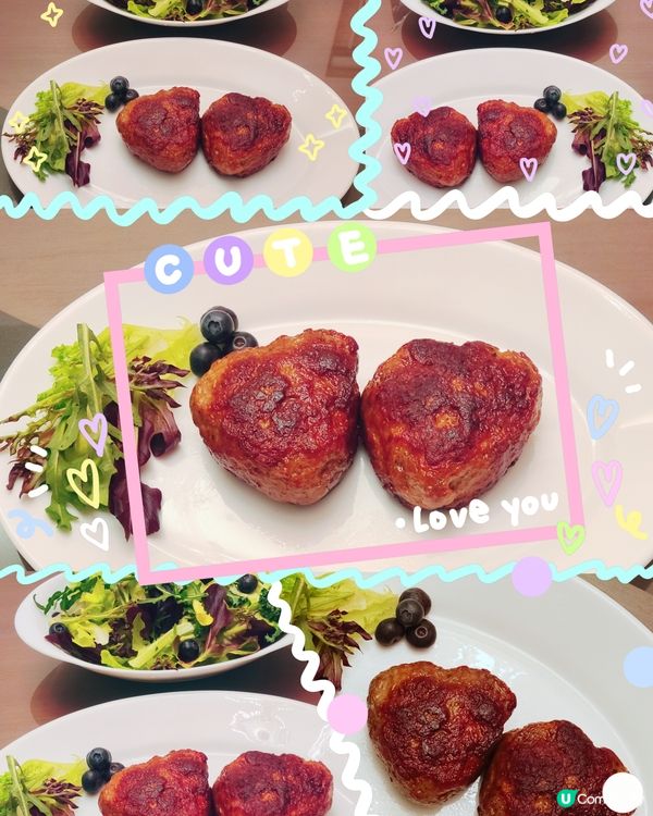 玩下煮飯仔，買左心型牛肉漢堡，都唔錯。