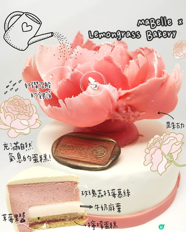 Lemongrass Bakery 嘅粉紅牡丹花蛋糕