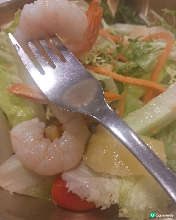 菠蘿凍蝦烚蛋田園沙律