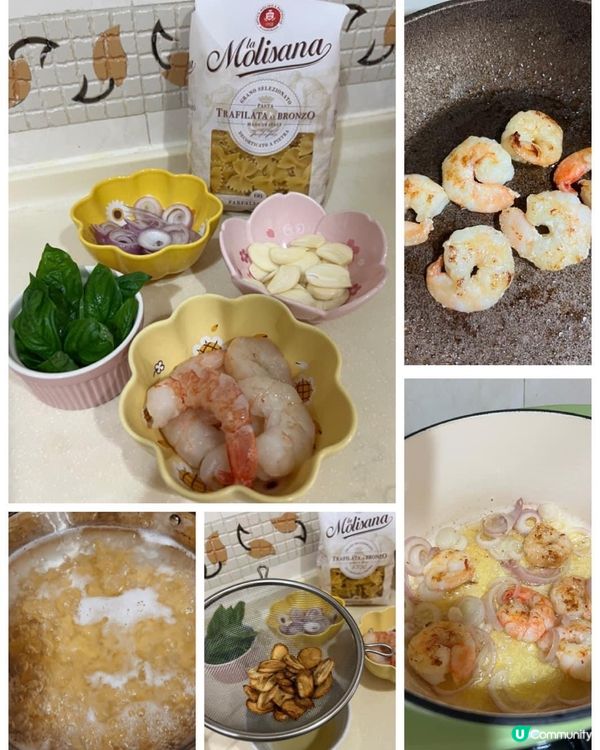 蒜香蝦仁蝴蝶粉🍝