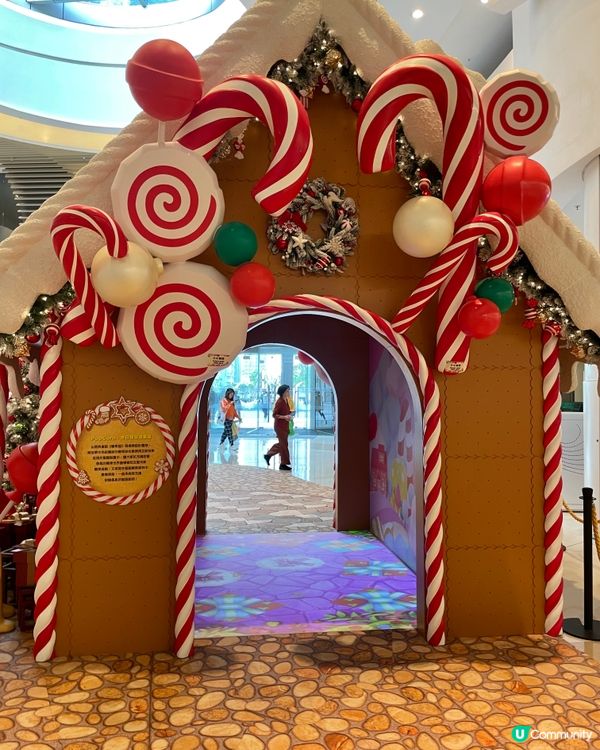冬日糖果甜蜜屋，這裏佈置到糖果樂園，有薑餅糖果屋，還有糖果互...
