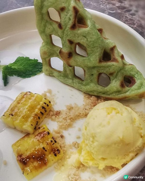 班蘭華夫餅配粟米雪糕