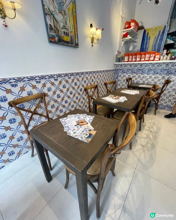 彡充滿葡萄牙風格藍白色Cafe彡