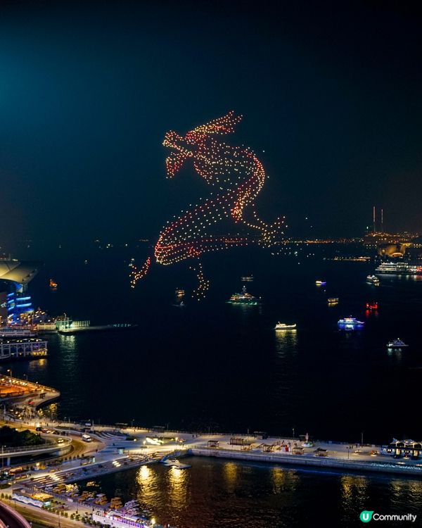 香港維港無人機龍鳳表演