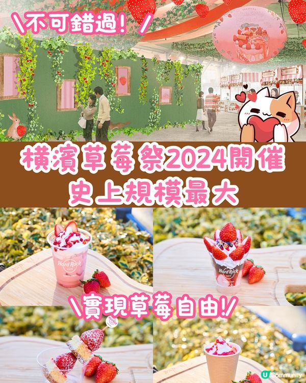 橫濱草莓祭開催😍🍓38檔攤位史上最大規模‼️各種甜品不能錯過