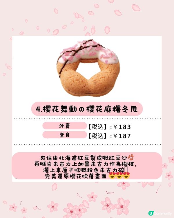 Mister Donut櫻花季新品🌸4種口味對應花期階段⁉️😍