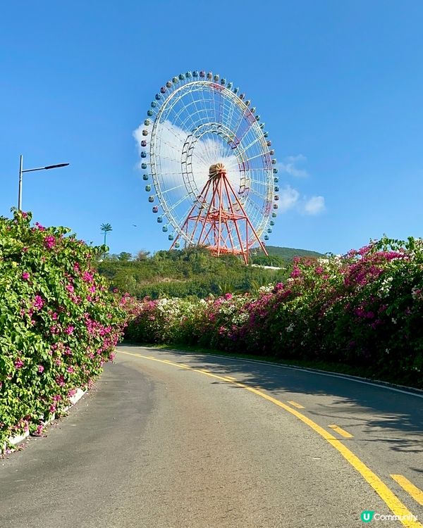 藍天白雲遇上彩色摩天輪🎡