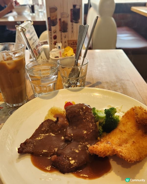 紅磡黃埔一品螞蟻～午餐C套餐+凍咖啡(多奶)