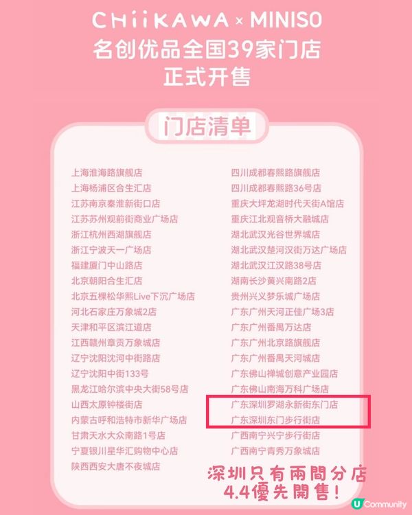 深圳Miniso4月上新 聯乘日本超人氣角色Chiikawa