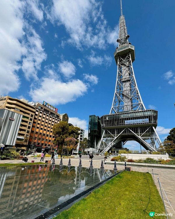 名古屋打卡點！櫻花樹下拍名古屋電視塔