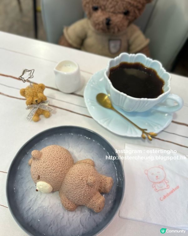 炮台山熊啤啤主題cafe 🐻 可愛嘅 💕 睡眠熊芝士蛋糕